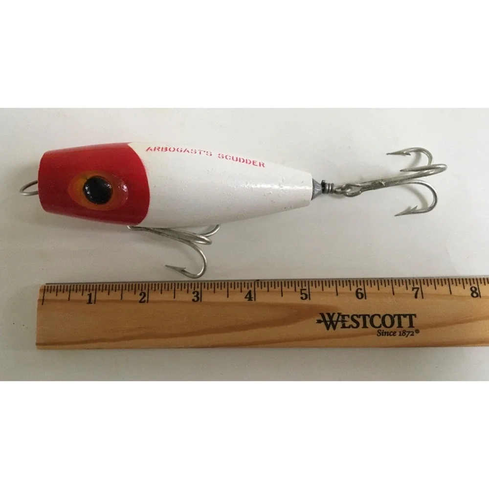Rare Vintage Fred Arbogast 2400 Salt Water Scudder Popping Surface Wood Lure NEW